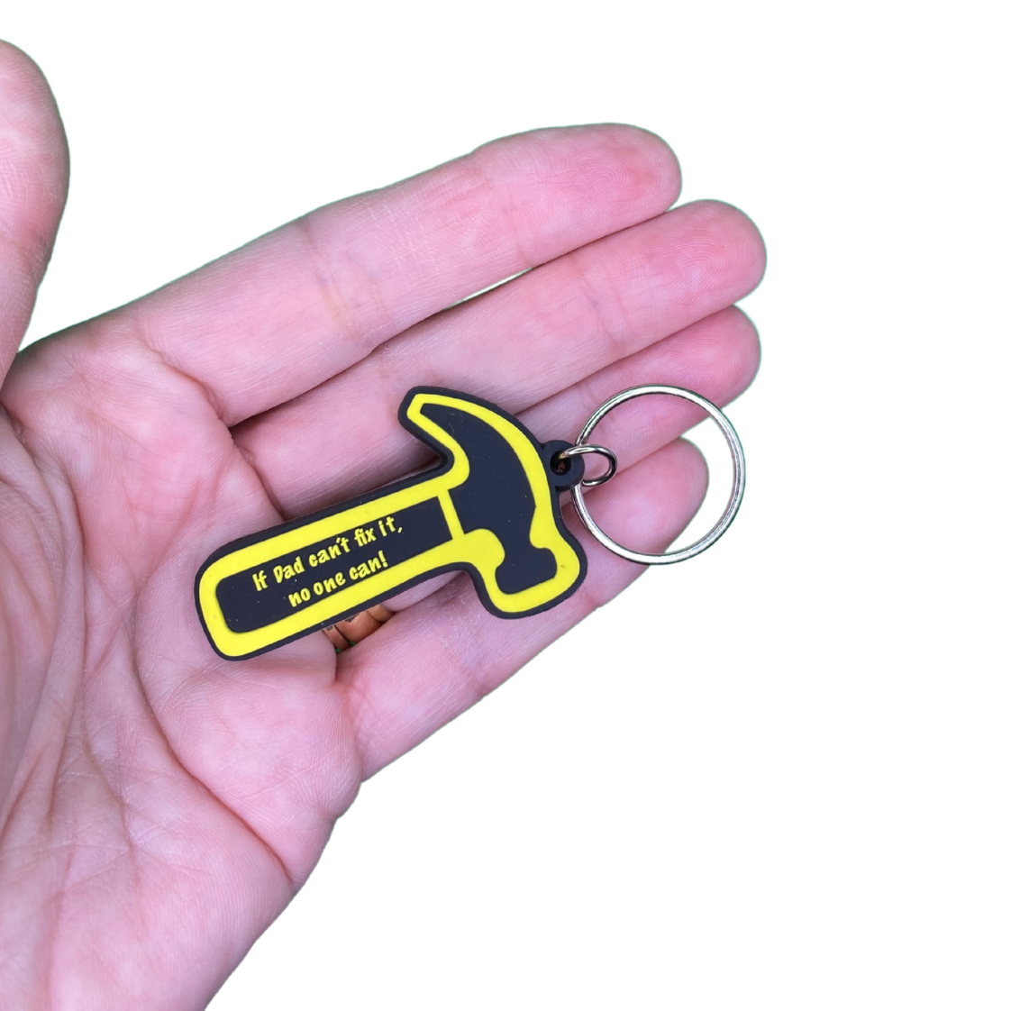 Hello Daddy from the bump card with hammer Keyring gift