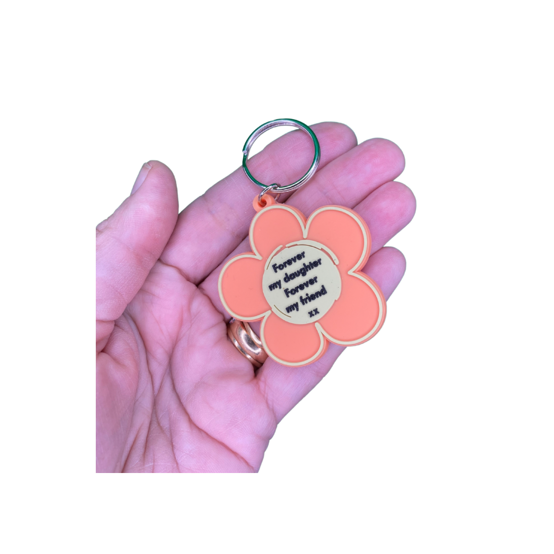 Daughter birthday card with flower Keyring gift