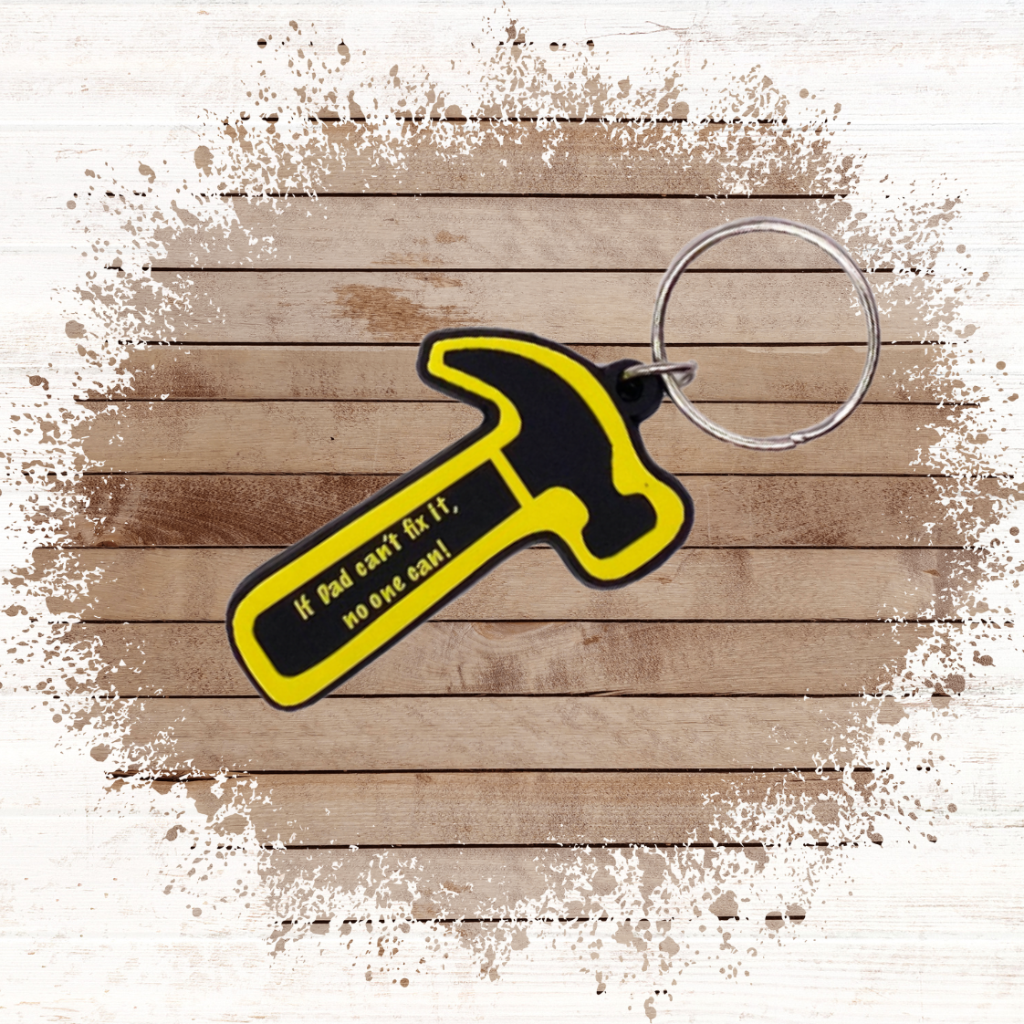 Hello Daddy from the bump card with hammer Keyring gift