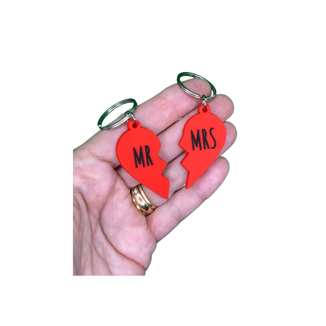 Anniversary card with his and hers Keyring gifts