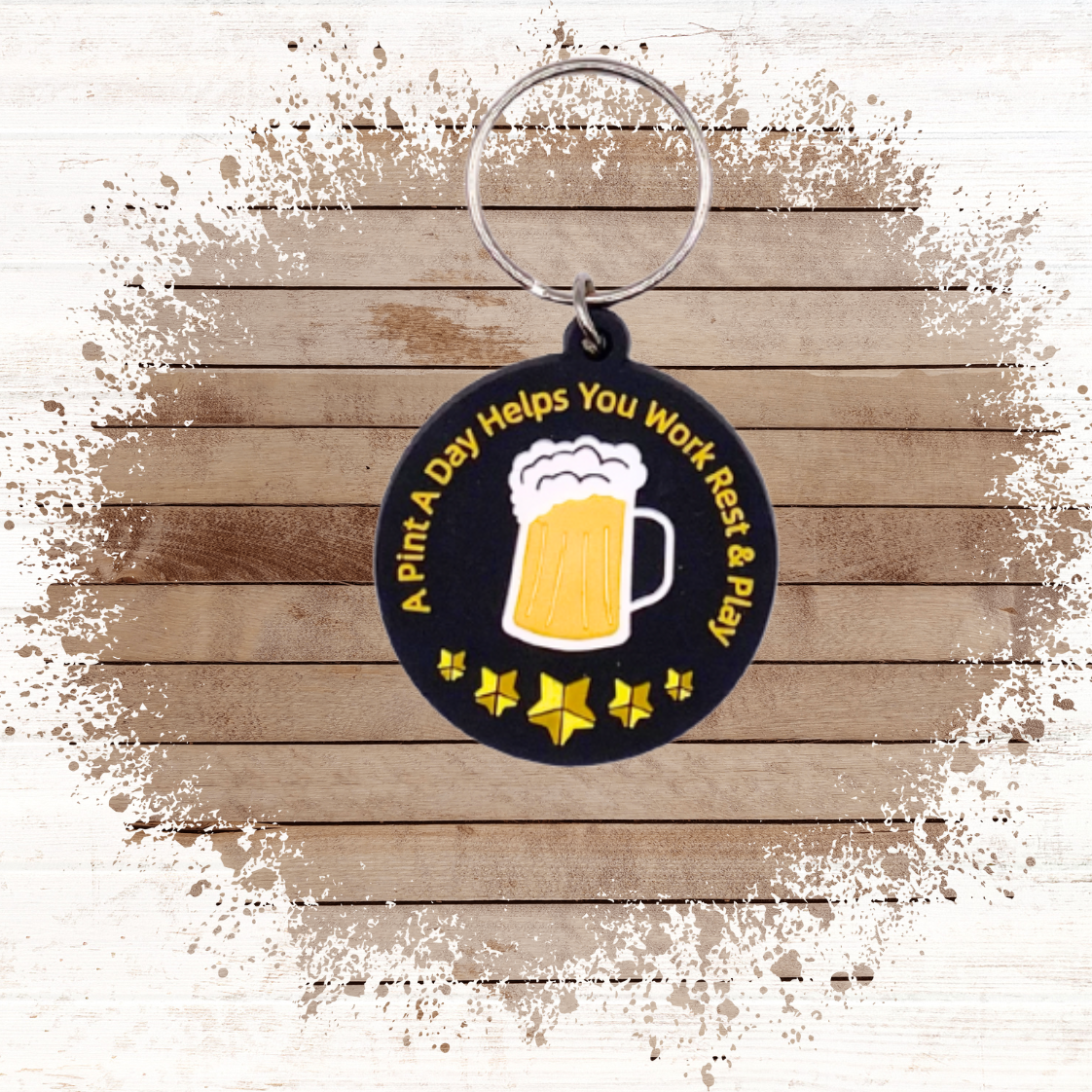 Birthday Bro card with beer Keyring gift