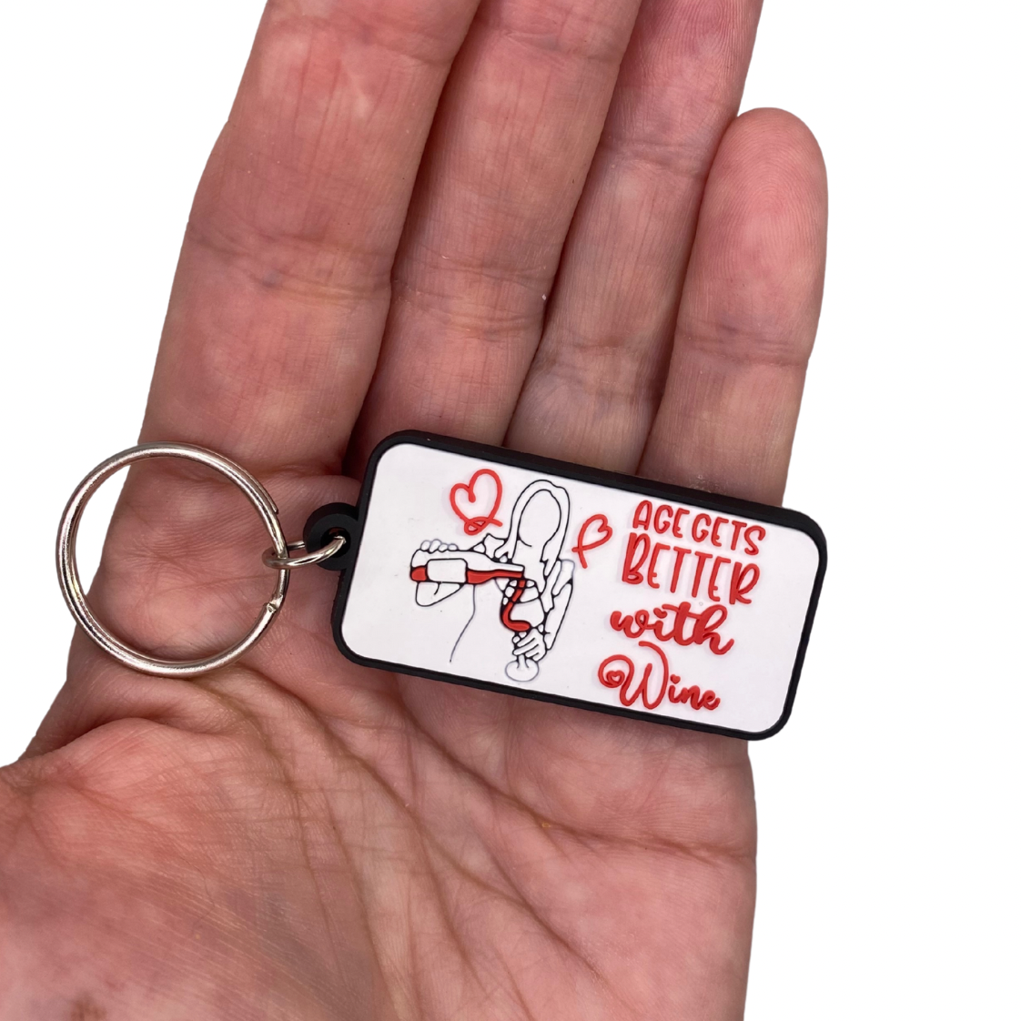 Dog Mum birthday card with paws Keyring gift
