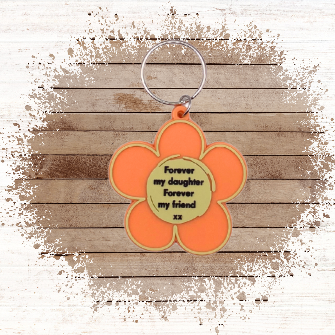 Daughter birthday card with flower Keyring gift