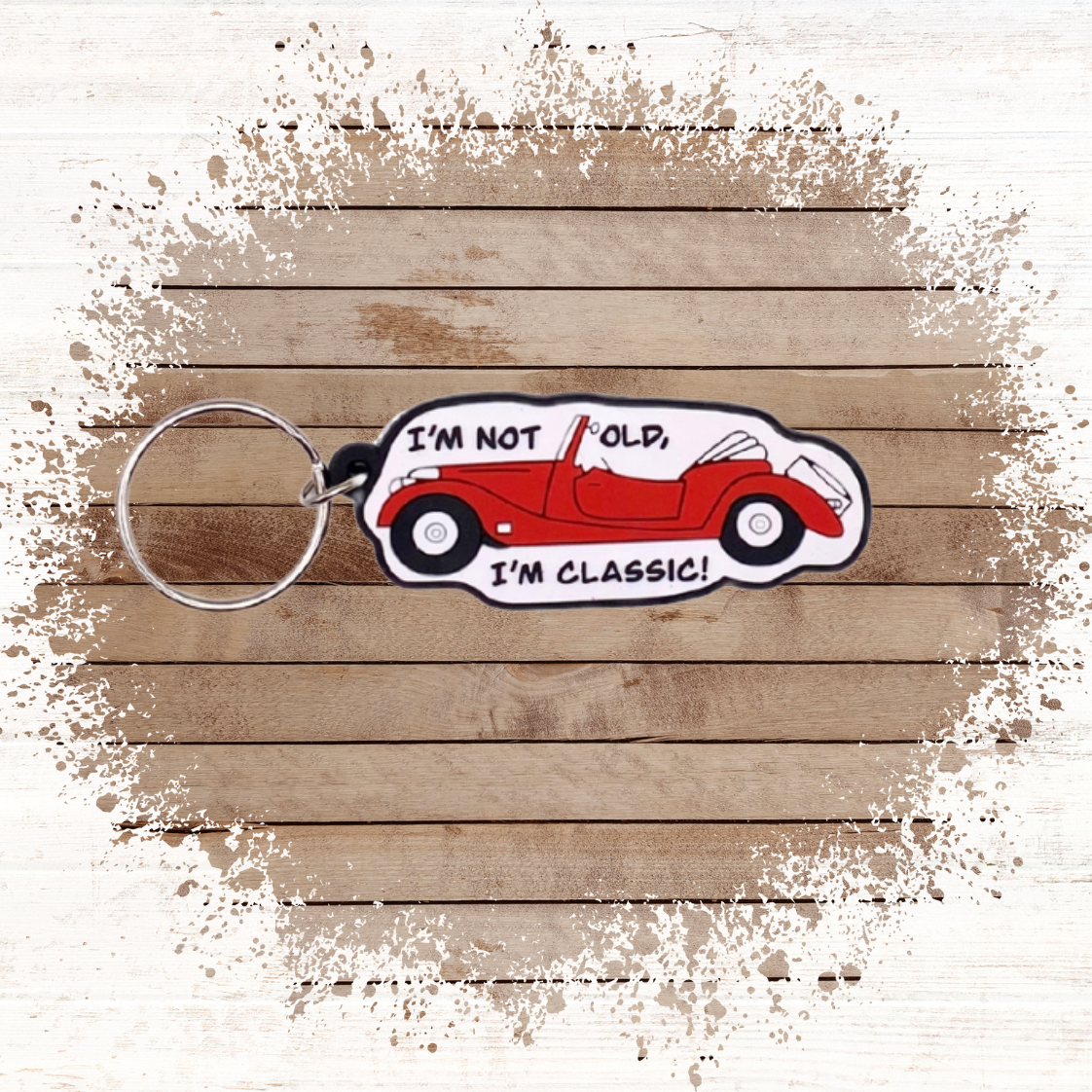 General birthday with classic car Keyring gift