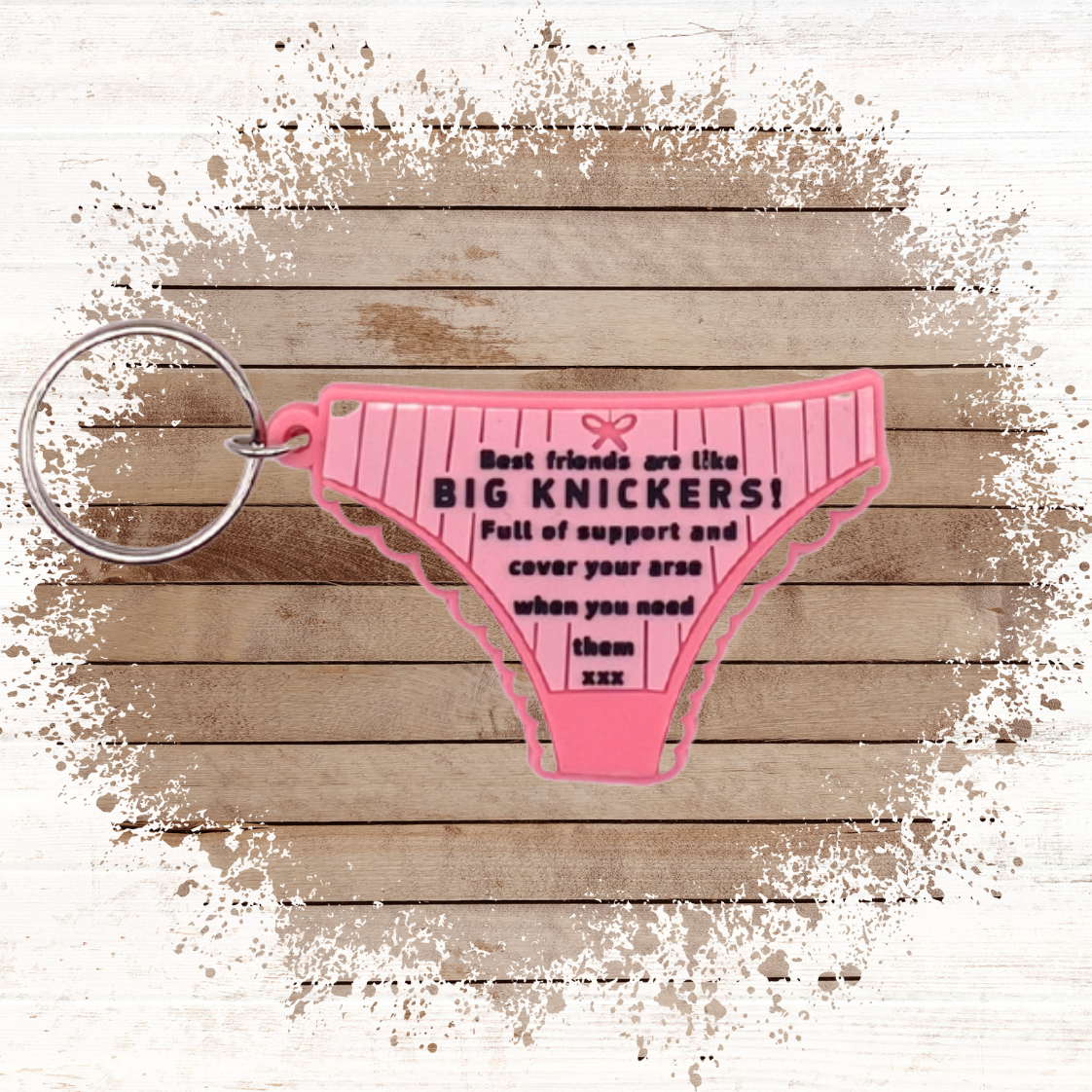 Friend birthday card with big knickers Keyring gift