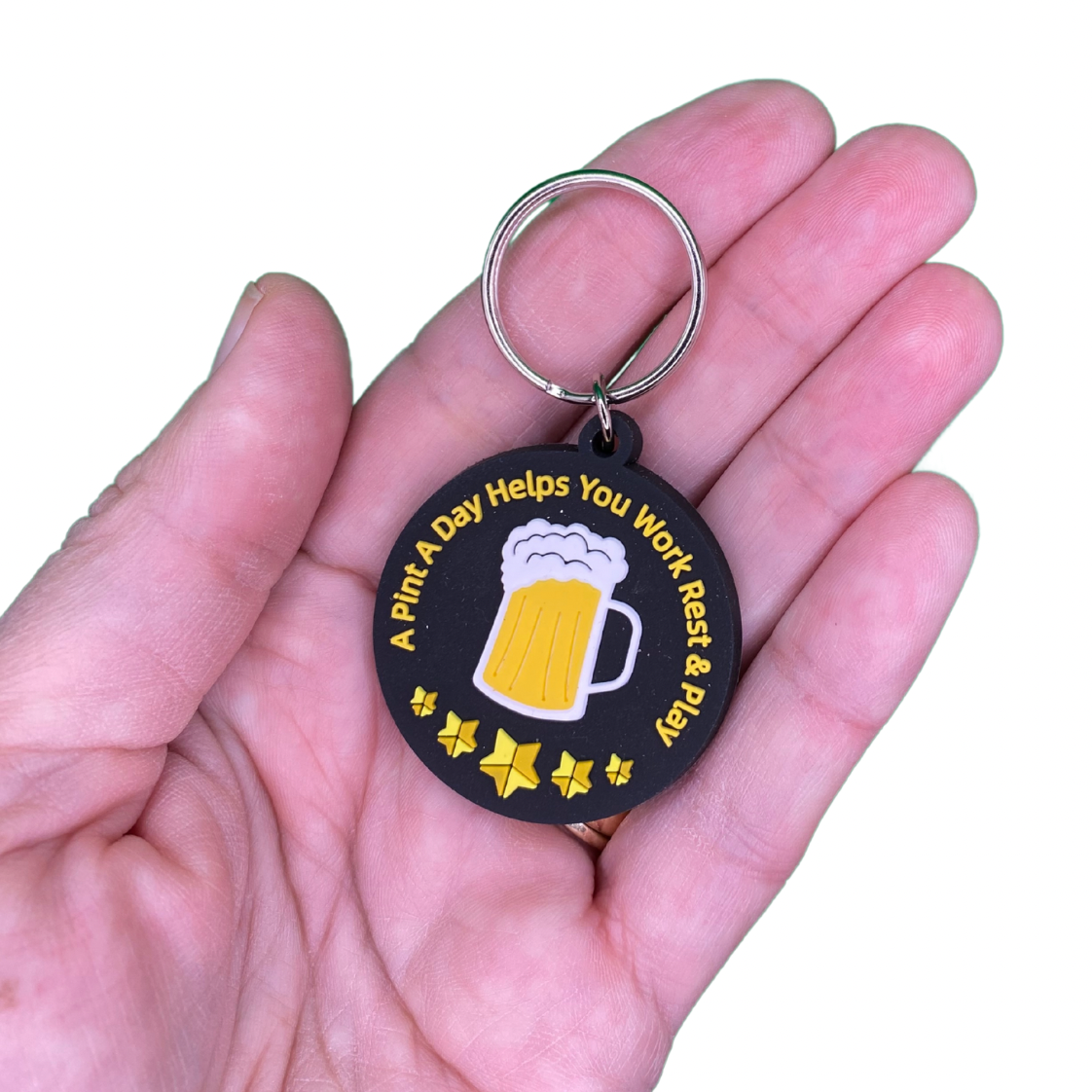 Husband birthday card with beer Keyring gift