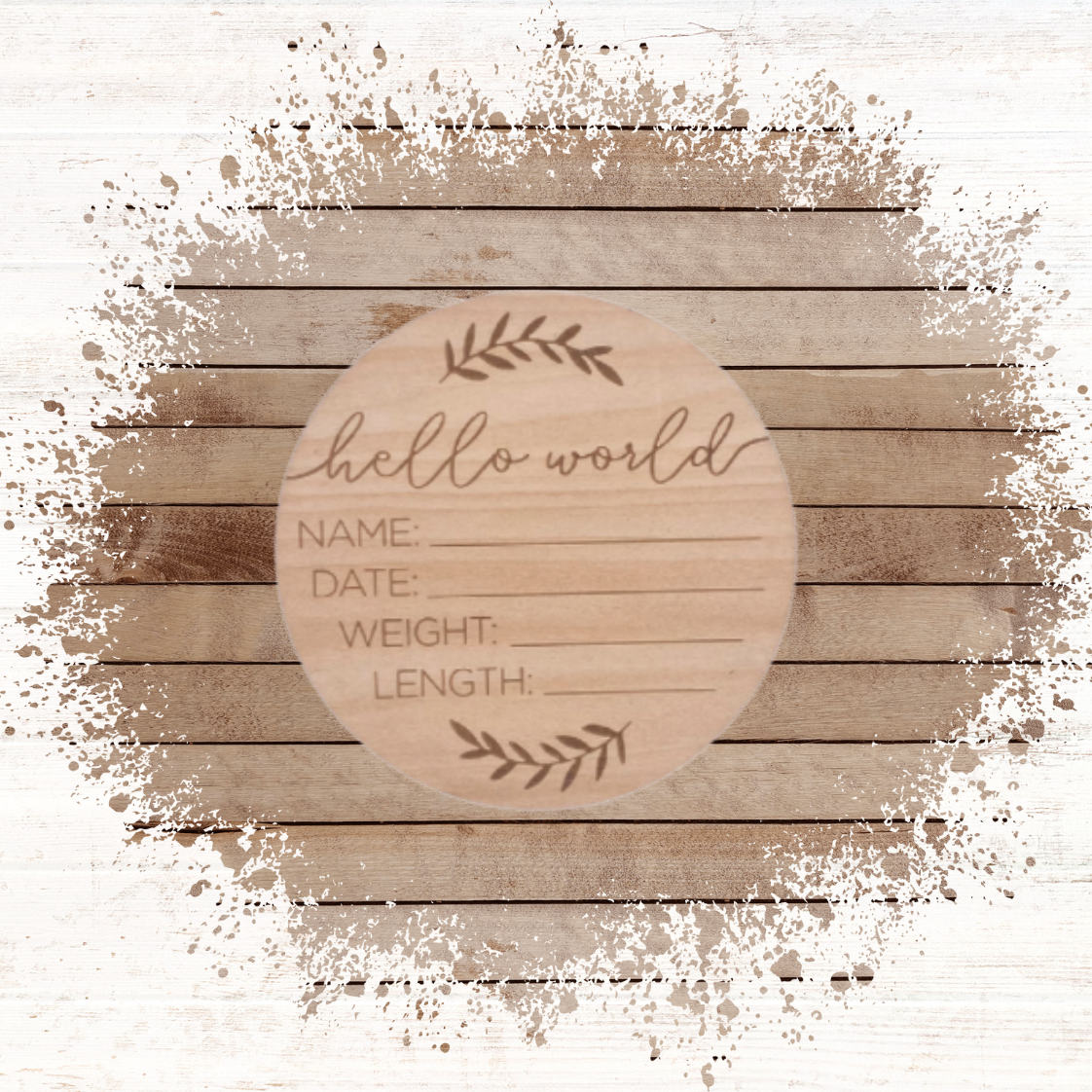 Gender card with a Hello Workd memory plaque