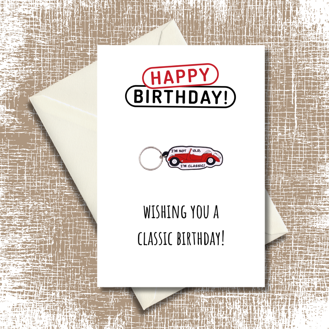 General birthday with classic car Keyring gift