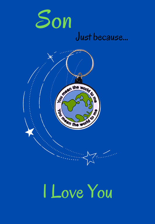 Just Because-Son card with world Keyring gift