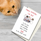 Cat Dad birthday card with paws Keyring gift