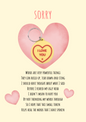 Sorry card with heart Keyring gift
