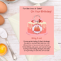 Happy birthday card with cake Keyring gift