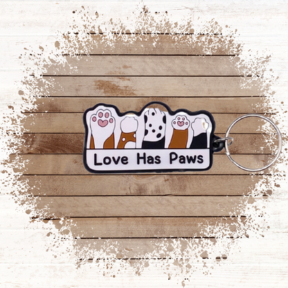Dog Dad Birthday card with paws Keyring gift