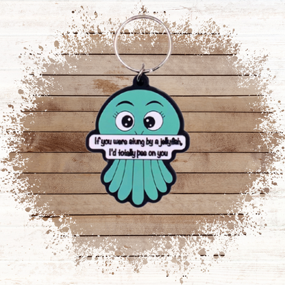 Bestie birthday card with jellyfish Keyring gift