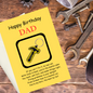 Dad birthday card with hammer Keyring gift