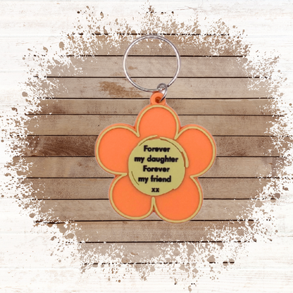 Daughter birthday card with flower Keyring gift