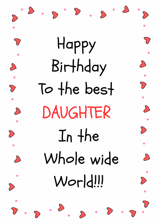 Daughter birthday