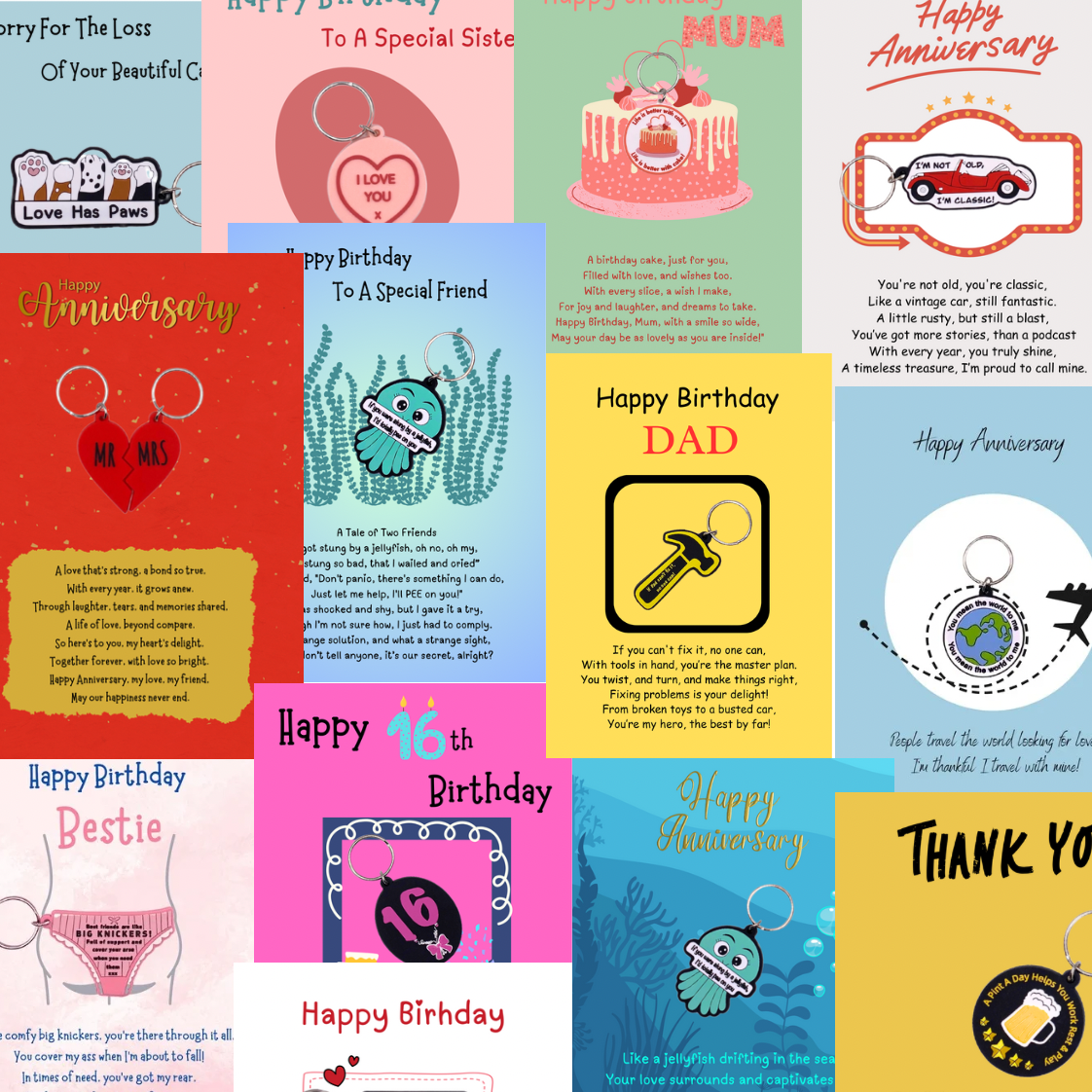 Bestie birthday card with jellyfish Keyring gift