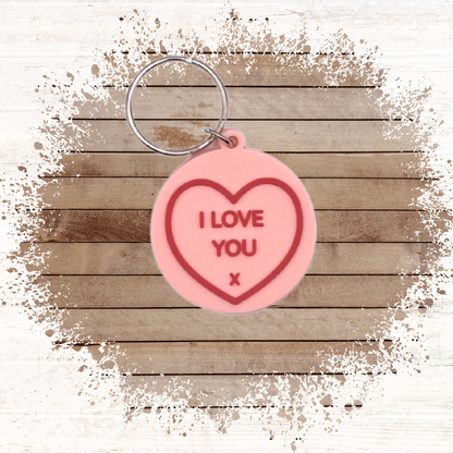 Anniversary card with heart Keyring gift