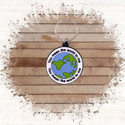 Dad birthday card with world Keyring gift