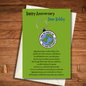 Anniversary card with world Keyring gift