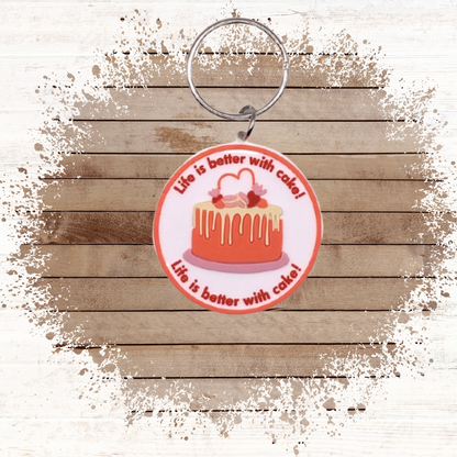 13th Birthday Card with cake Keyring gift