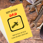 Dad birthday card with hammer Keyring gift