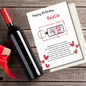 Bestie birthday card with wine Keyring gift