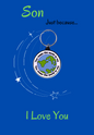 Just Because-Son card with world Keyring gift