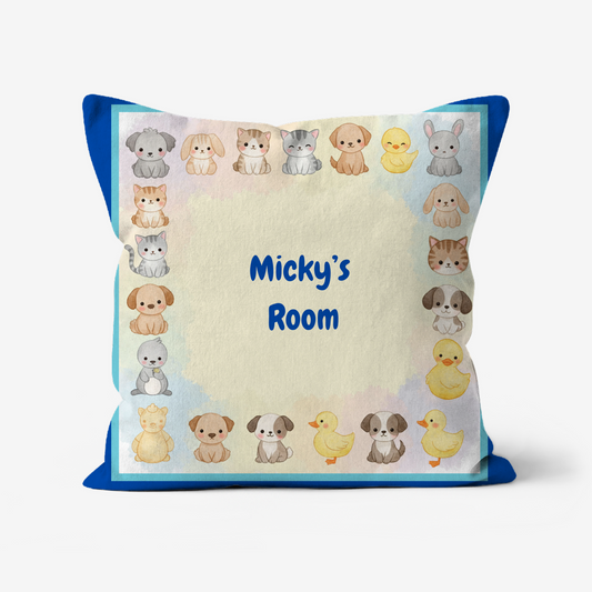 Children’s personalised cushions in faux suede
